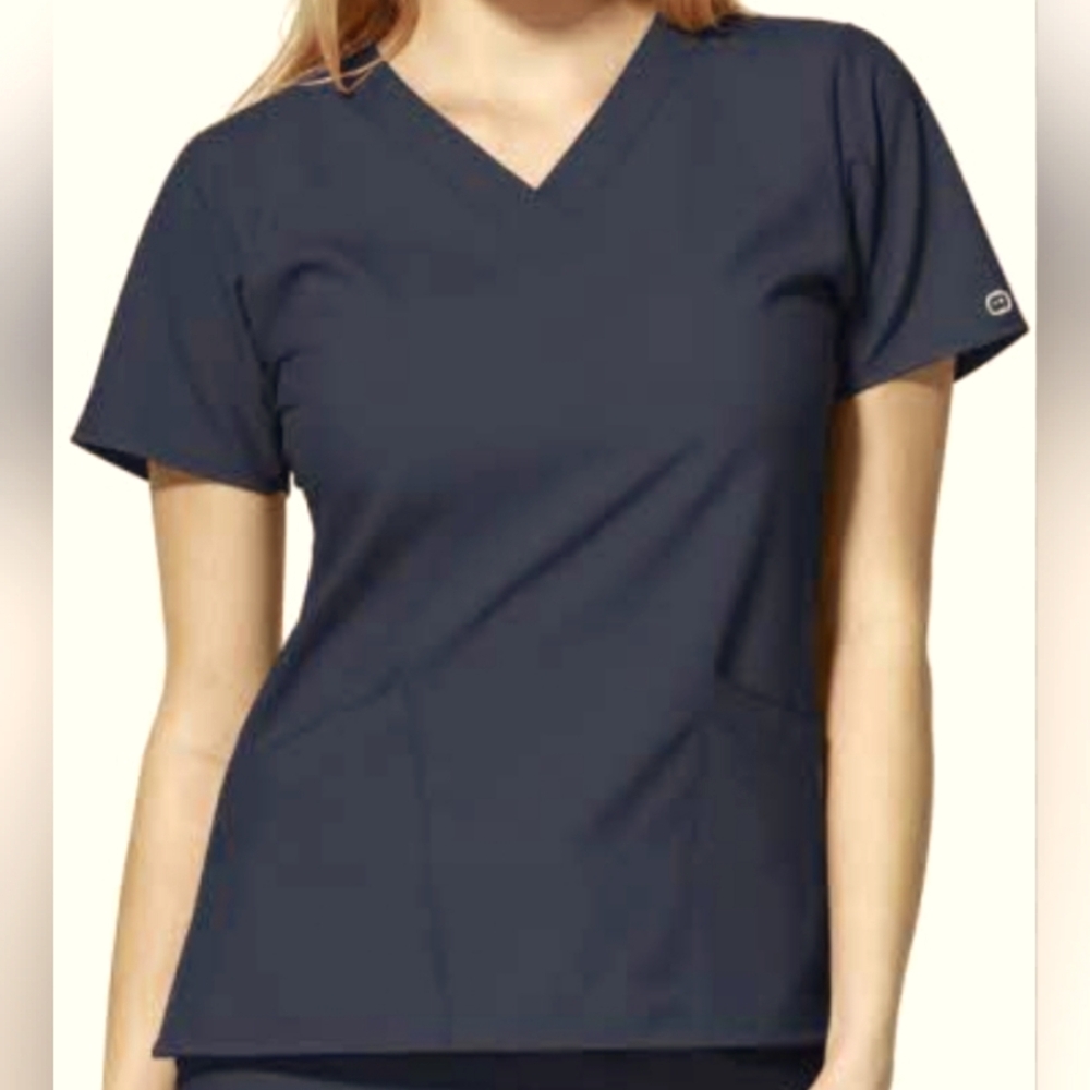 Wonder Flex navy blue scrub top size 2XL Excellent used condition Pockets